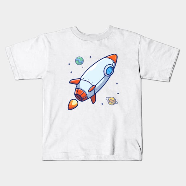 Gliding racket cartoon Kids T-Shirt by Catalyst Labs